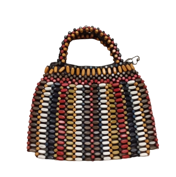 Handbags - Vintae Multi Color Beaded Handbag